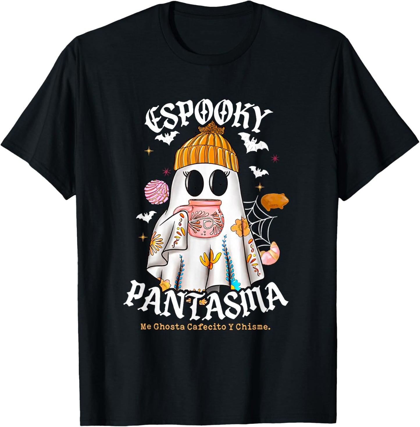 Espooky Pantasma Me Ghosta Cafecito Y Chisme T-Shirt - T-Shirt | Black