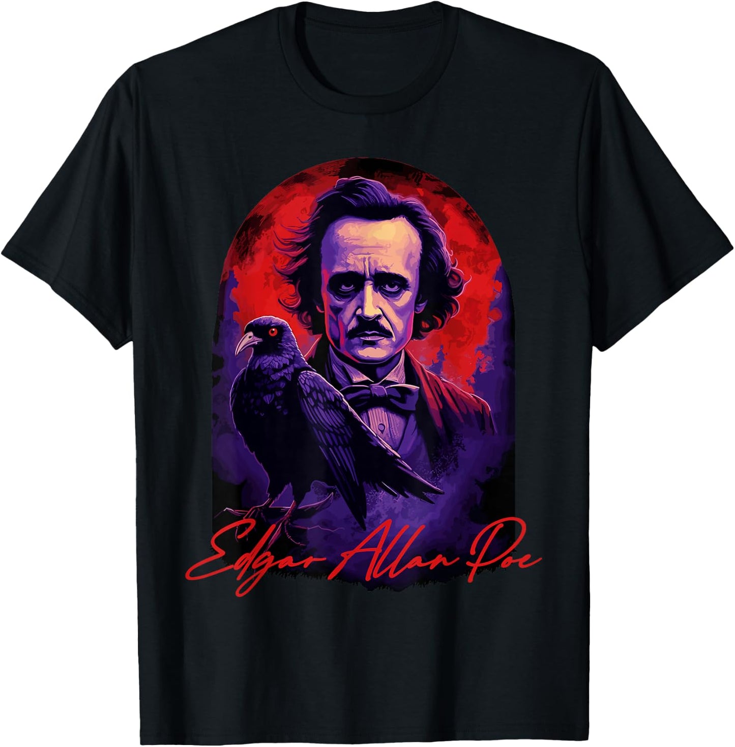 Edgar Allan Poe American Literature Raven Gothic Poet T-Shirt - T-Shirt | Black