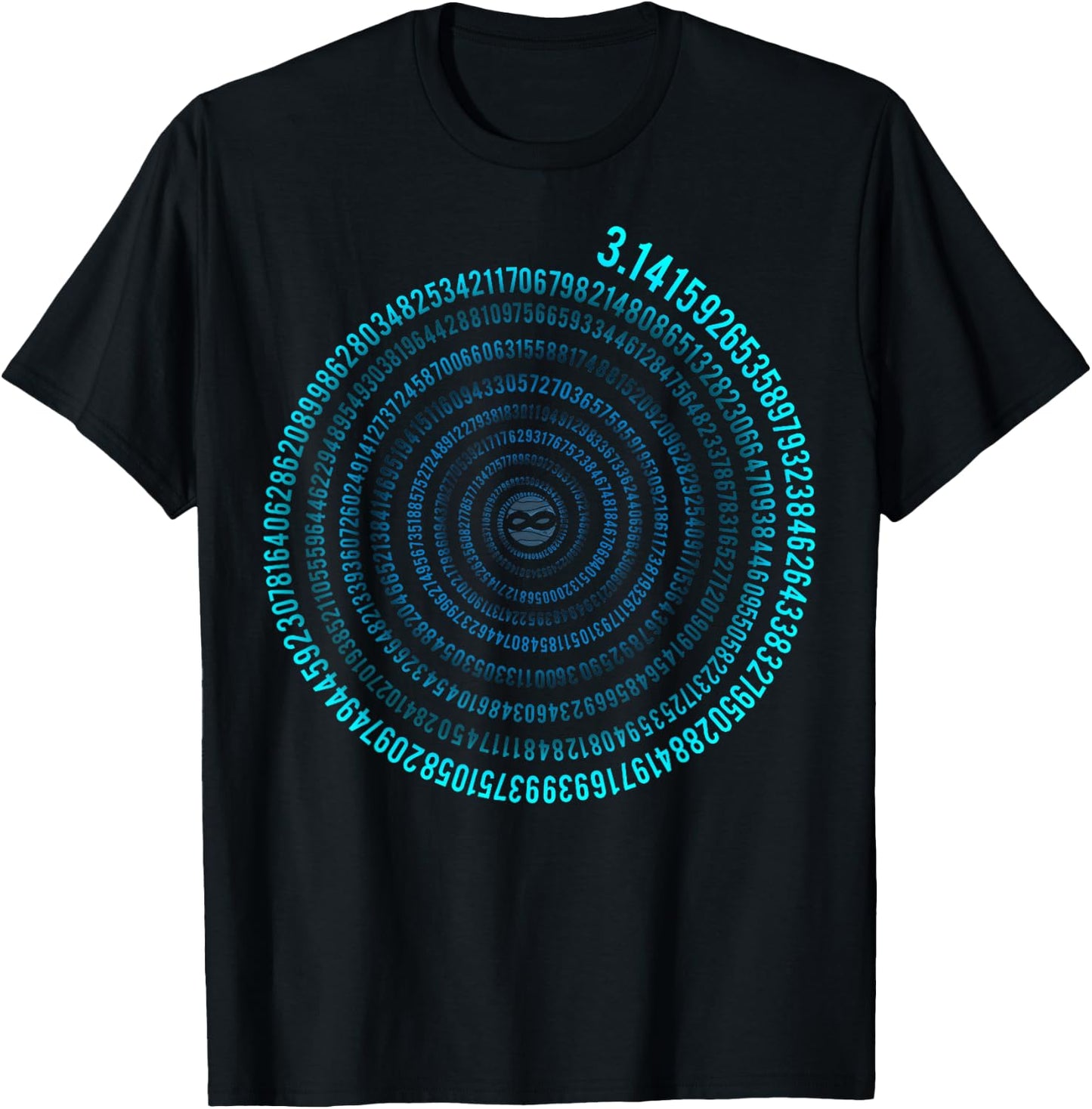 Pi Spiral Symbol Math Infinity Irrational Number T-Shirt - T-Shirt | Black