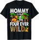 Mommy of the Ms. Four Ever Wild Jungle Theme 4th Birthday T-Shirt - T-Shirt | Black