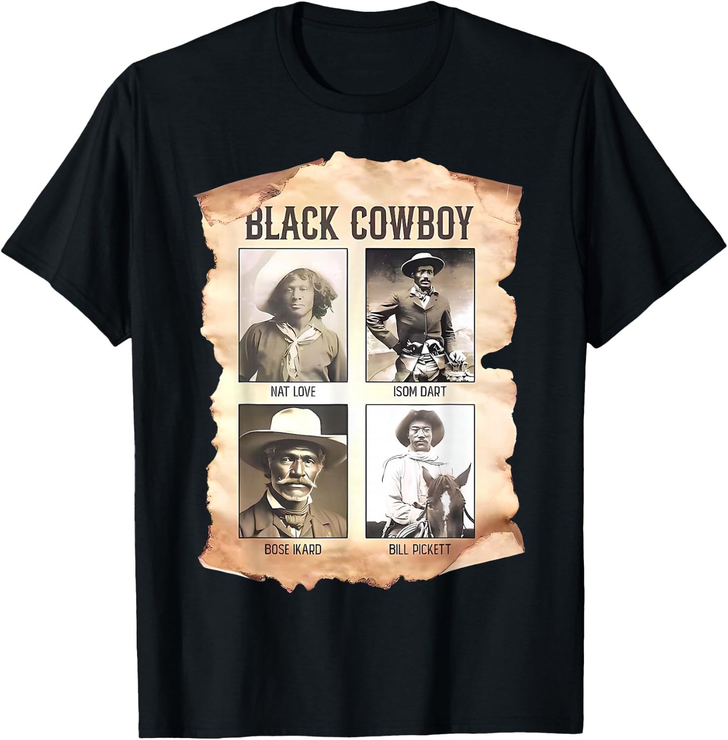 Black Cowboy Western Rodeo Melanin Black History Texas Men T-Shirt - T-Shirt | Black
