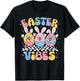 Groovy Cute Bunny Egg Easter Vibes Day Girls Kids Gifts T-Shirt - T-Shirt | Black