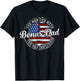 Bonus Dad Man Myth Bad Influence USA Flag Stamp Fathers Day T-Shirt - T-Shirt | Black