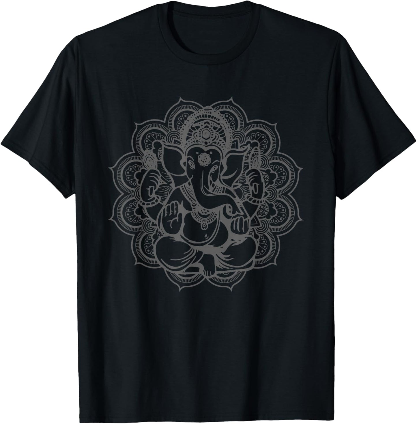 Ganesha Mandala Hindu God Hinduism Yoga Gift T-Shirt - T-Shirt | Black