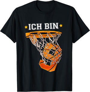 I Am 9 Basketball Boy Girl 9 Years 9th Birthday , black T-Shirt - T-Shirt | Black