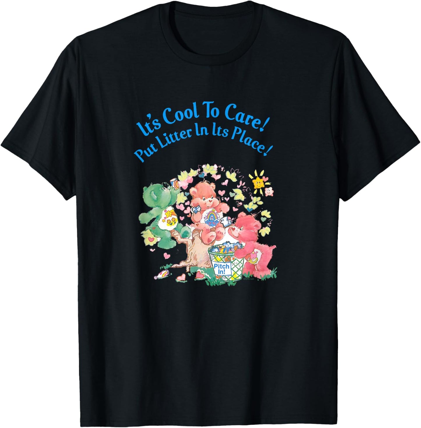Care Bears It's Cool to Care Earth Day Retro Cartoon T-Shirt - T-Shirt | Black