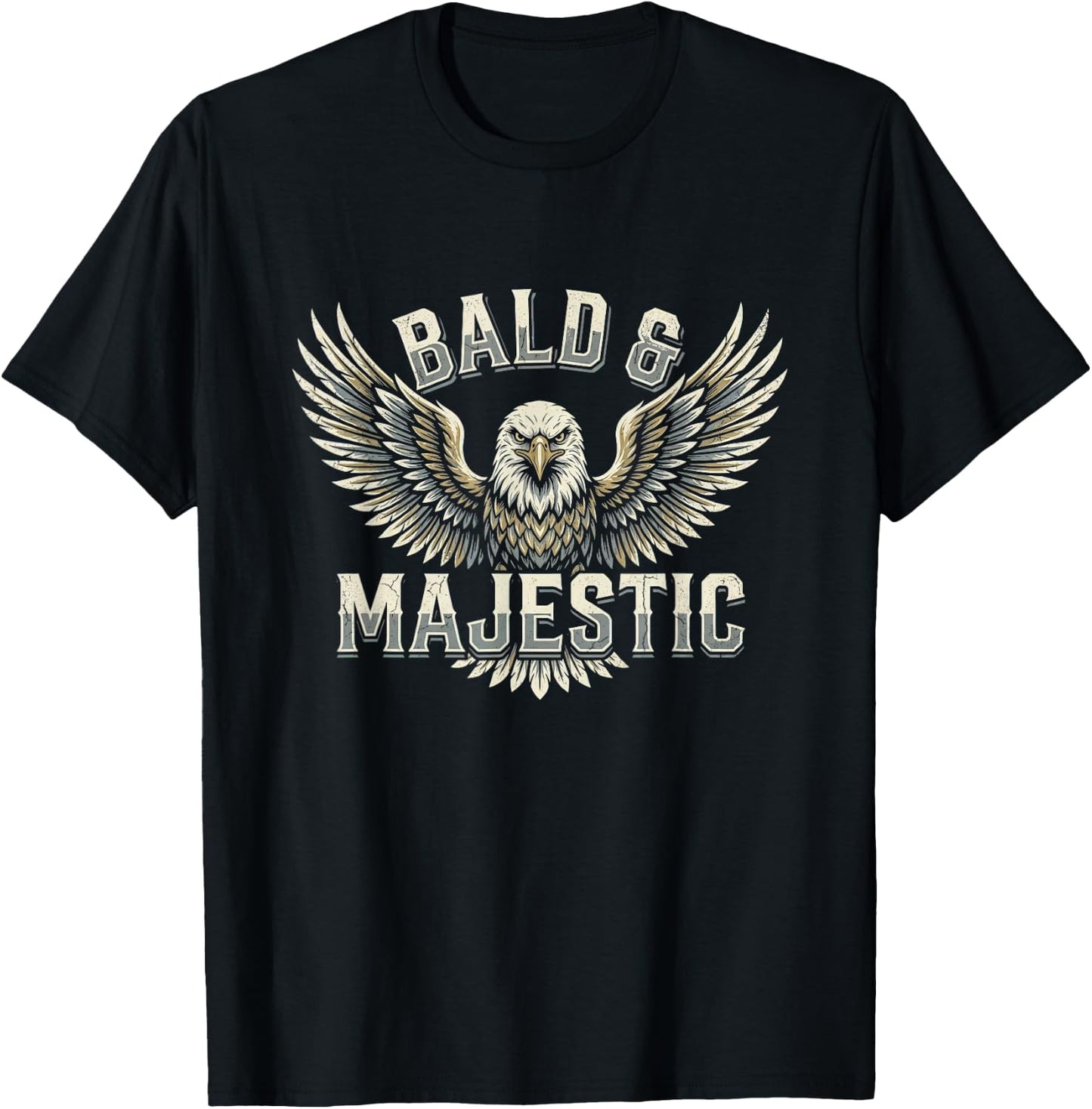 Bald & Majestic Sexy Bald Guy Funny Dad Joke T-Shirt - T-Shirt | Black