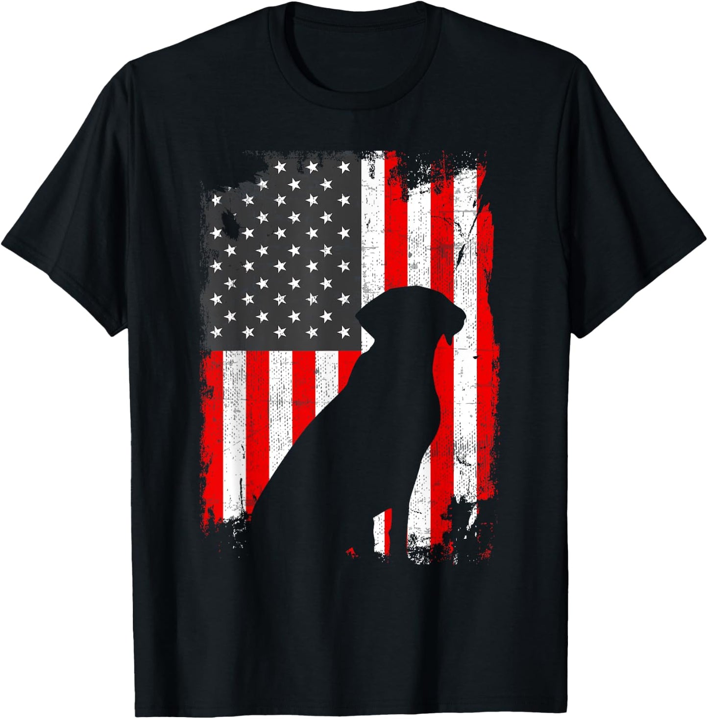 Black Lab USA Flag, Patriotic for Dog Owners T-Shirt - T-Shirt | Black