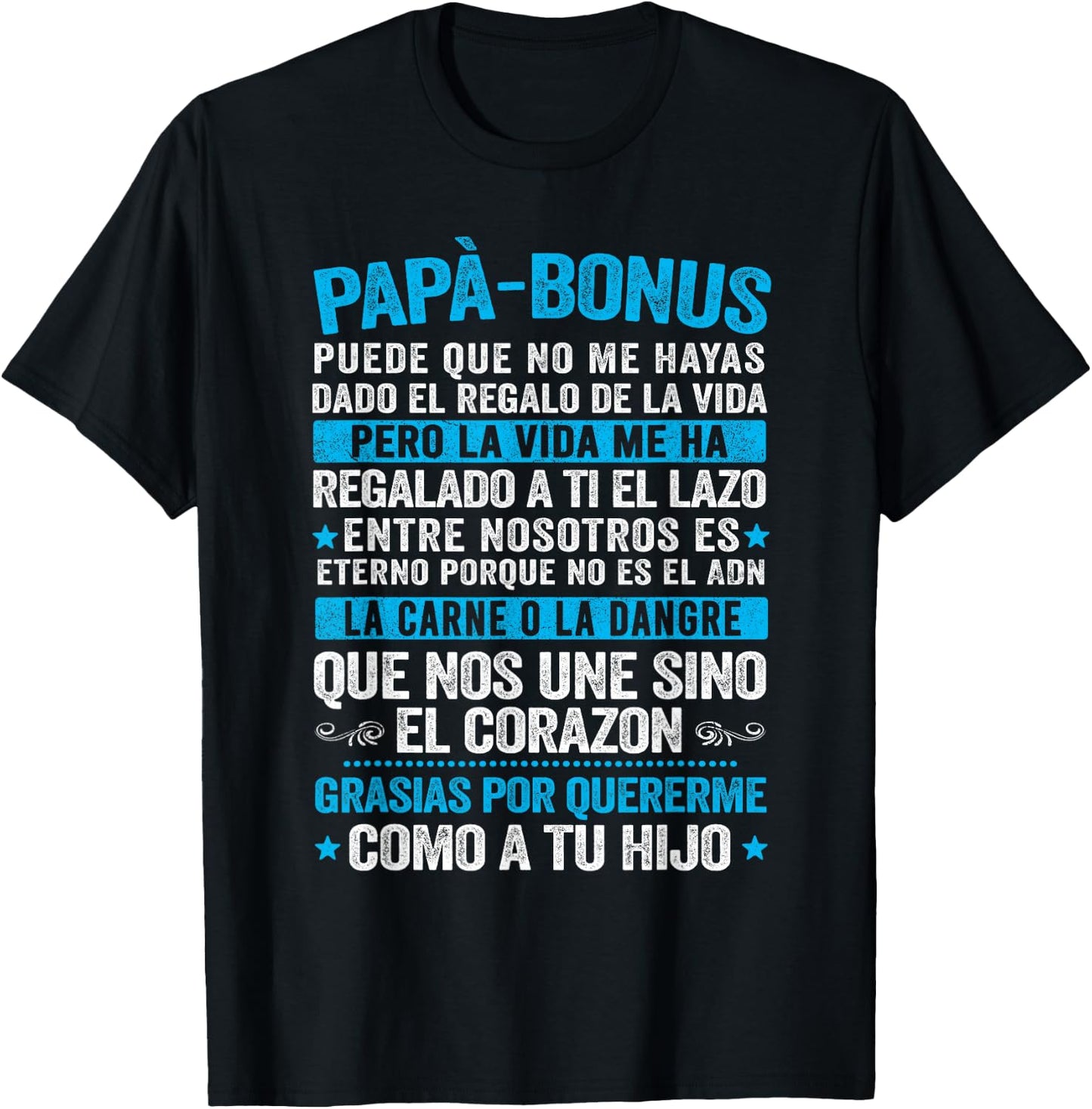 Bonus Papa , Happy Father's Day Clothing, Stepdad T-Shirt - T-Shirt | Black