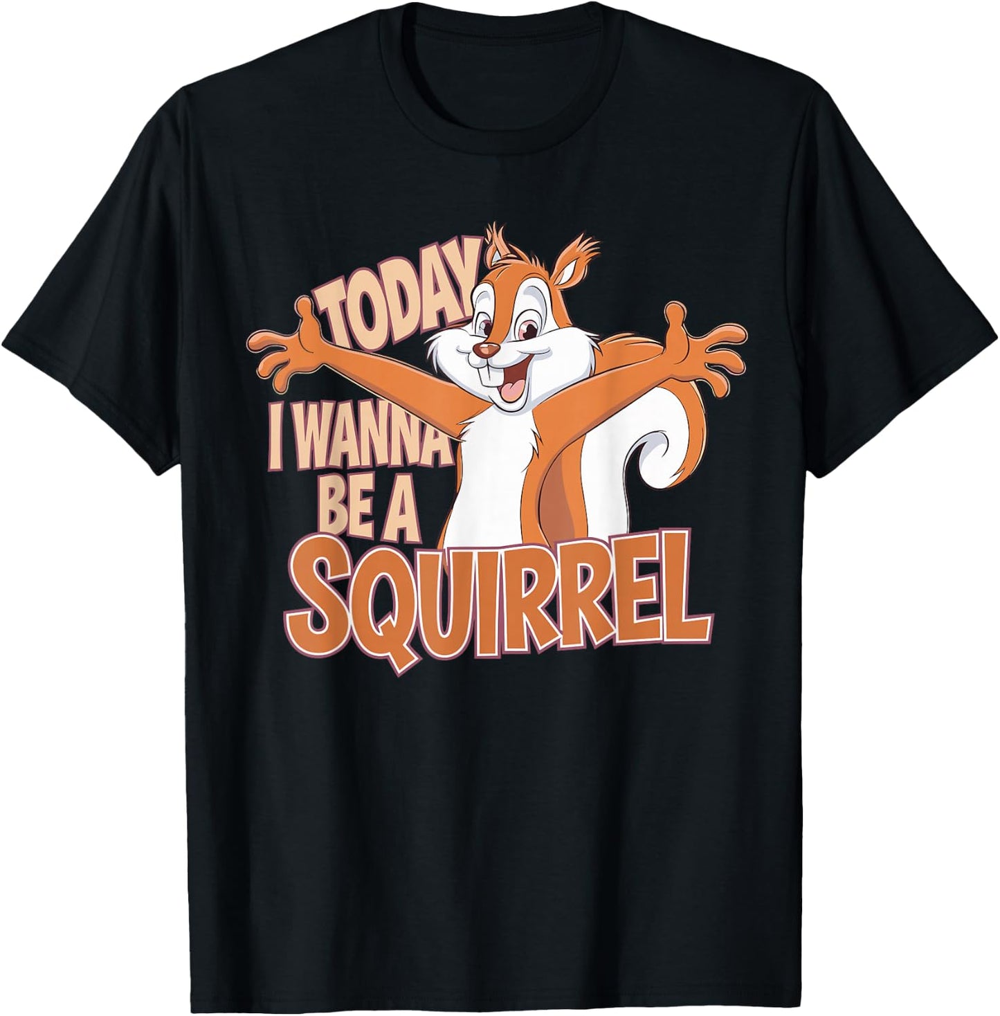 Childrens Today I wanna be a Squirrel Design | Kids Squirrel T-Shirt - T-Shirt | Black