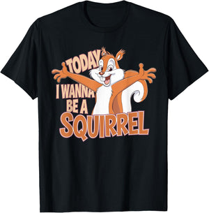 Childrens Today I wanna be a Squirrel Design | Kids Squirrel T-Shirt - T-Shirt | Black
