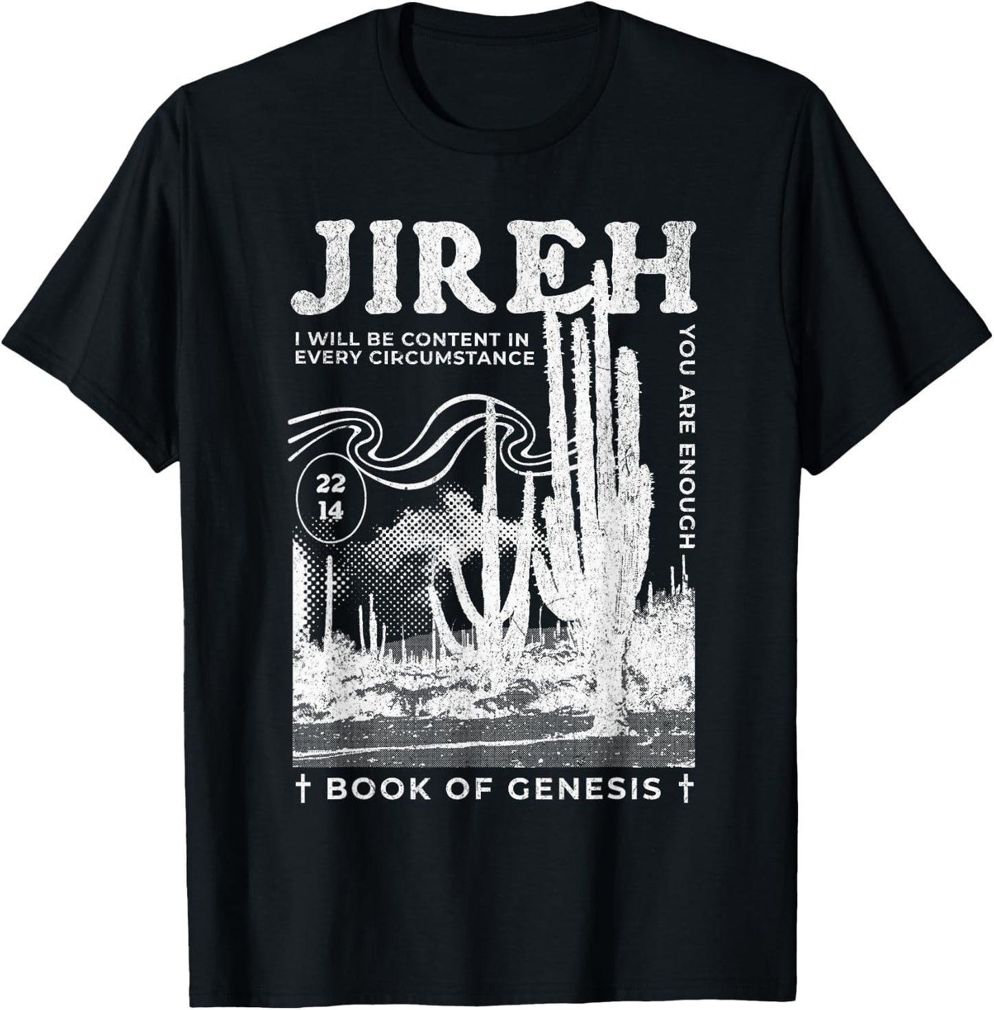 Jireh You Are Enough Boho Trendy Bible Verse Christian T-Shirt - T-Shirt | Black