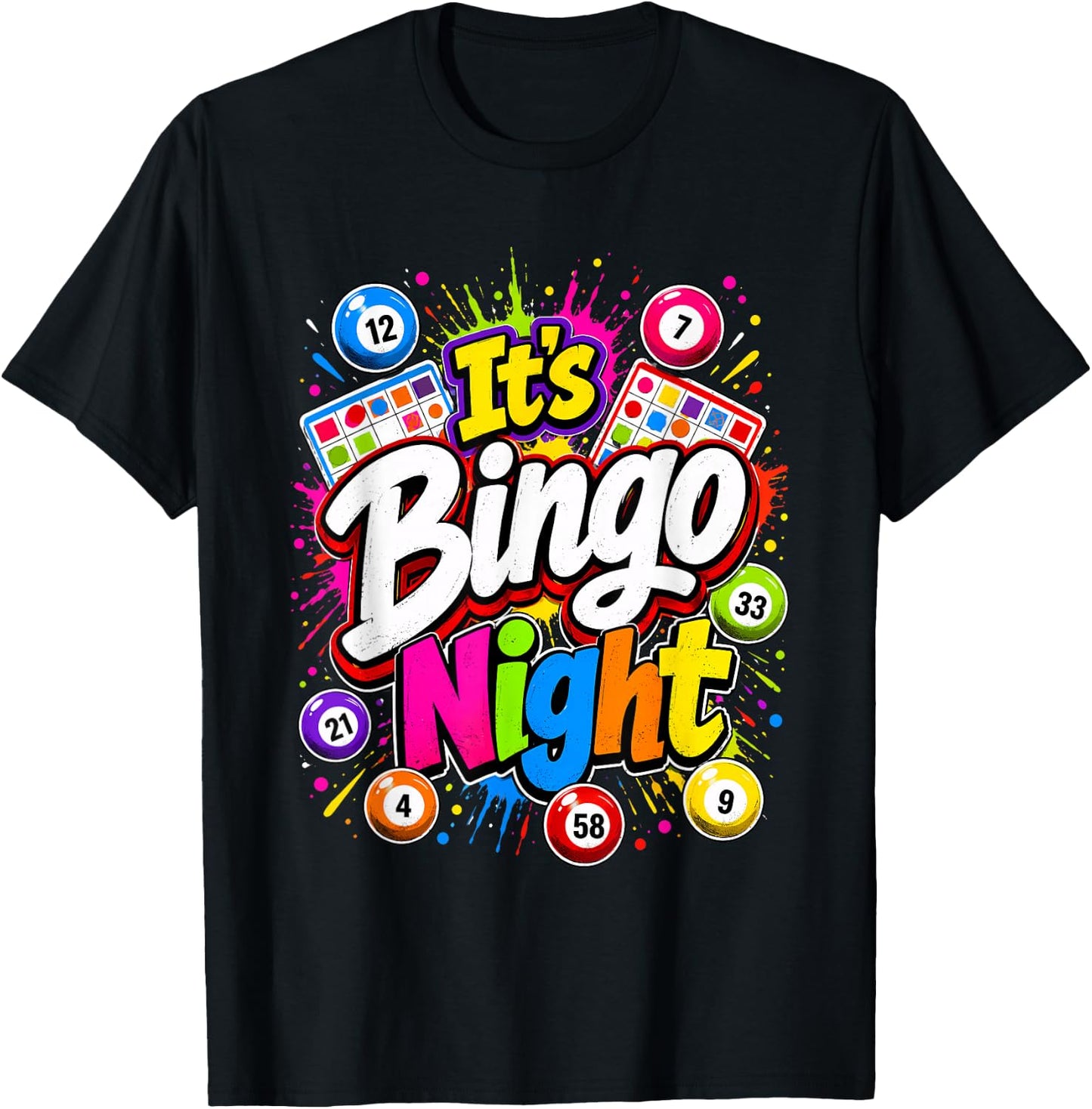 Its Bingo Night Game Night T-Shirt - T-Shirt | Black