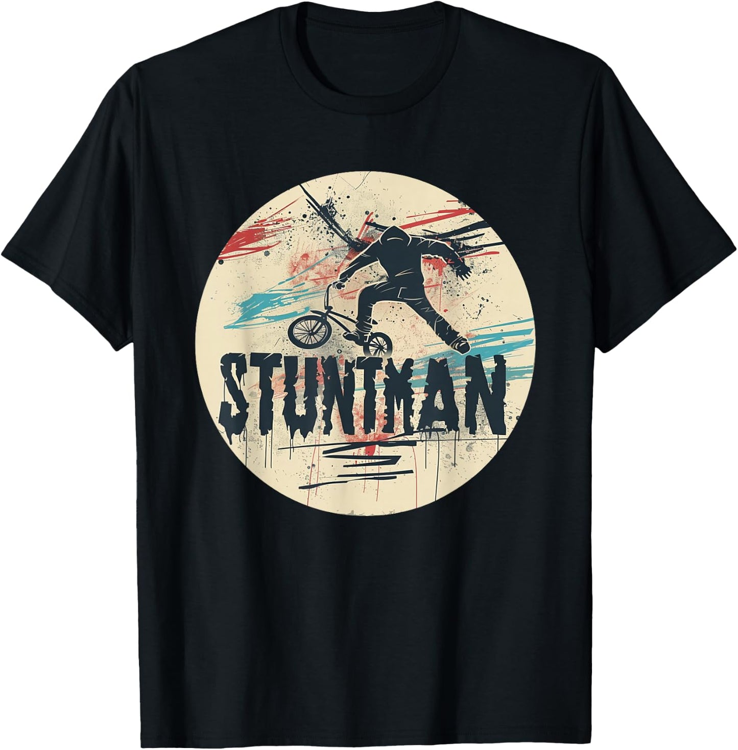 Nice Biker with Stuntman Speech Costume for Boys and Girls T-Shirt - T-Shirt | Black