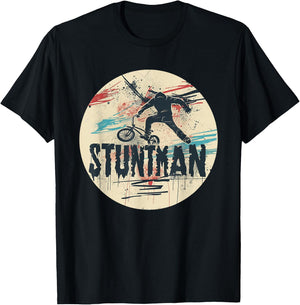 Nice Biker with Stuntman Speech Costume for Boys and Girls T-Shirt - T-Shirt | Black