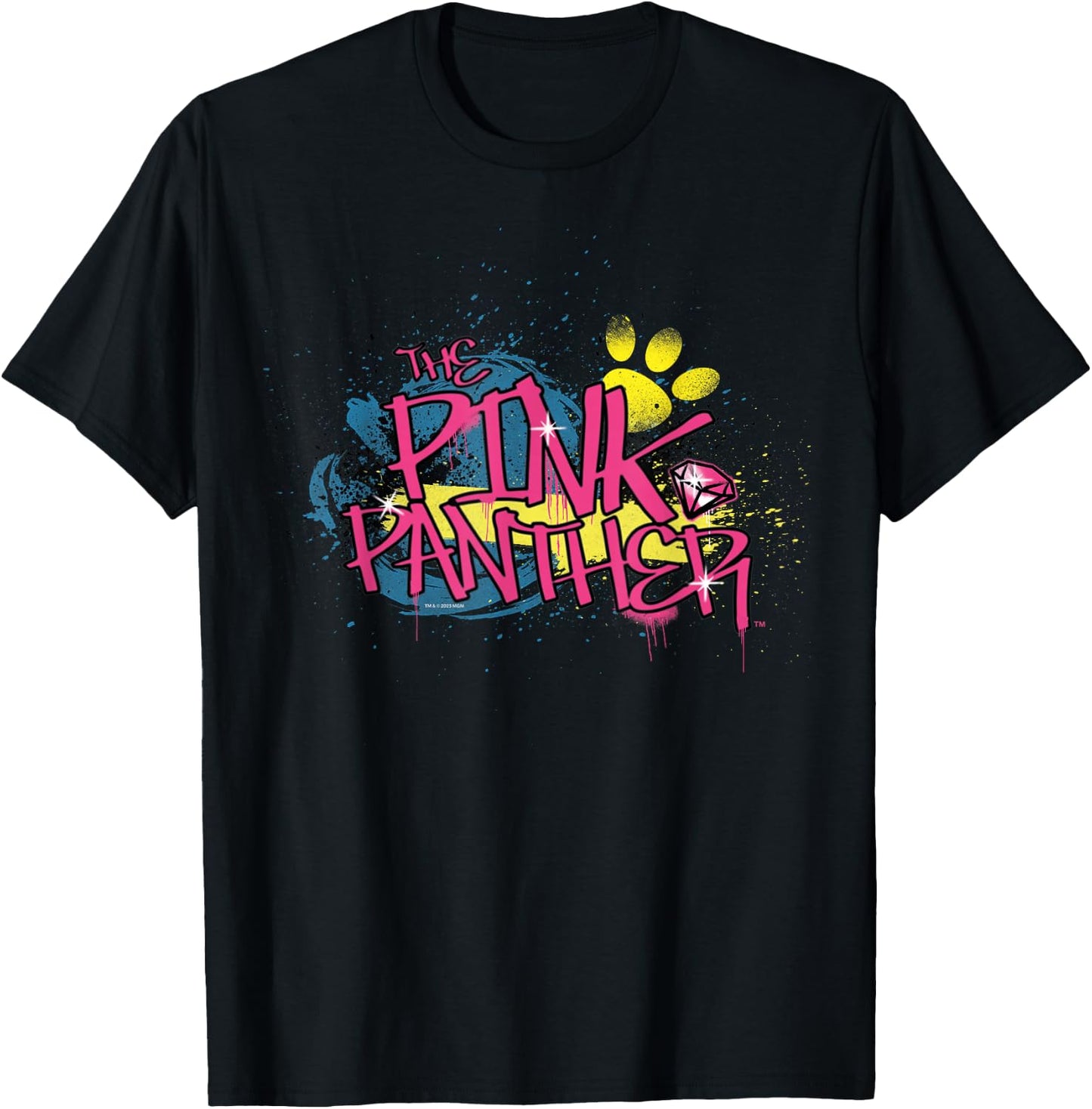Pink Panther Graffiti Street Art Typography T-Shirt - T-Shirt | Black