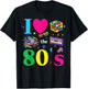 80s Theme Party 80s Costume - I Love the 80s , black T-Shirt - T-Shirt | Black