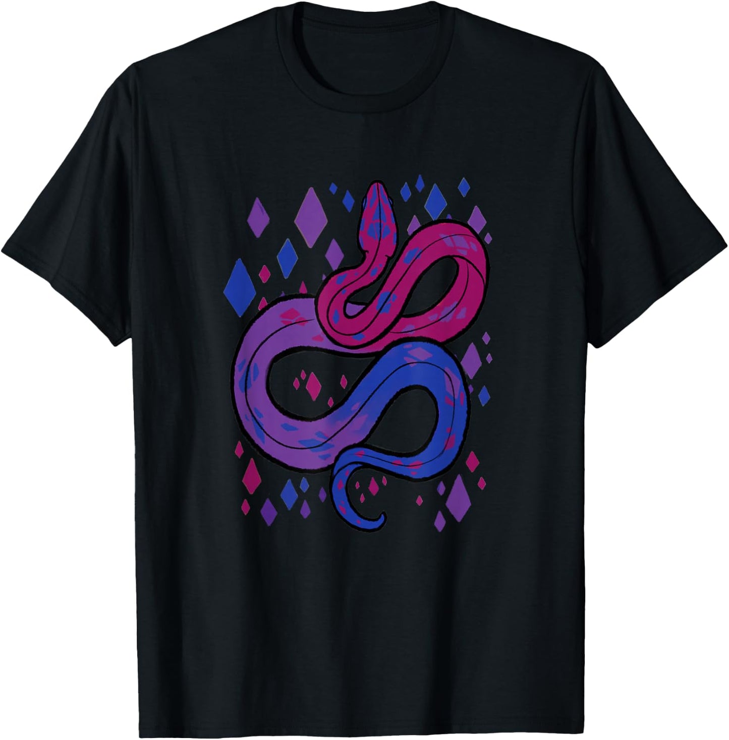 Bisexual Pride Flag Snake T-Shirt - T-Shirt | Black