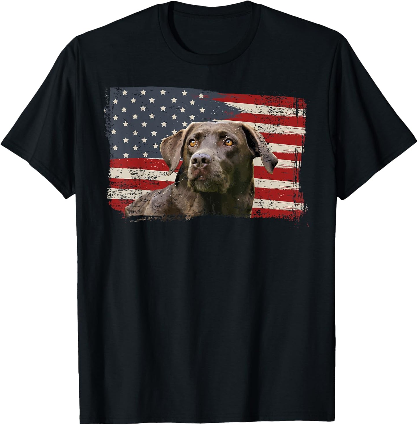 Patriotic USA Flag Black Labrador Gift Lab Owners Men T-Shirt - T-Shirt | Black