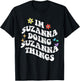 Retro Groovy Im Suzanna Doing Suzanna Things Funny Mother's T-Shirt - T-Shirt | Black