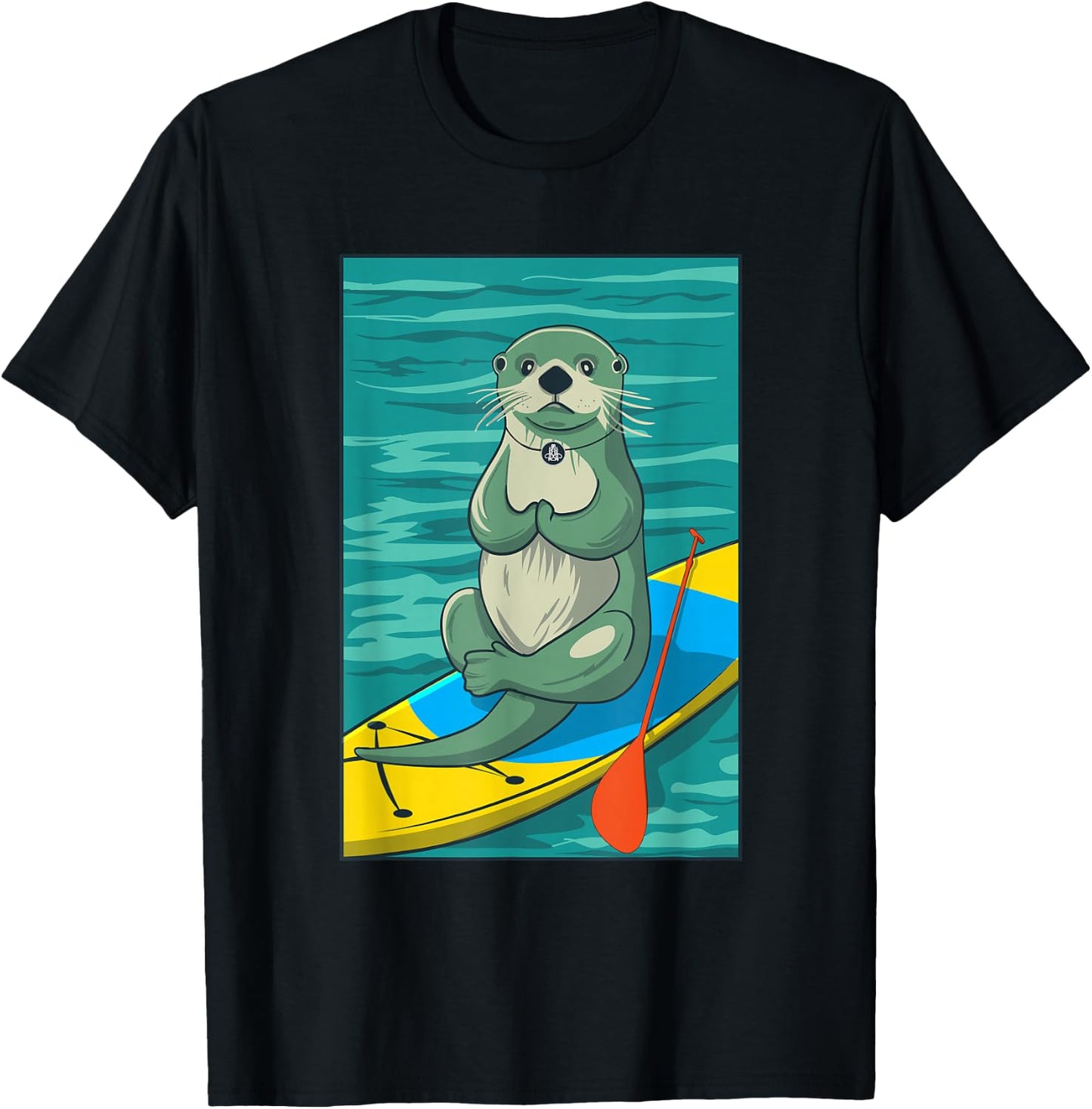 Standup Paddleboard SUP Paddling Humorous Otter T-Shirt - T-Shirt | Black