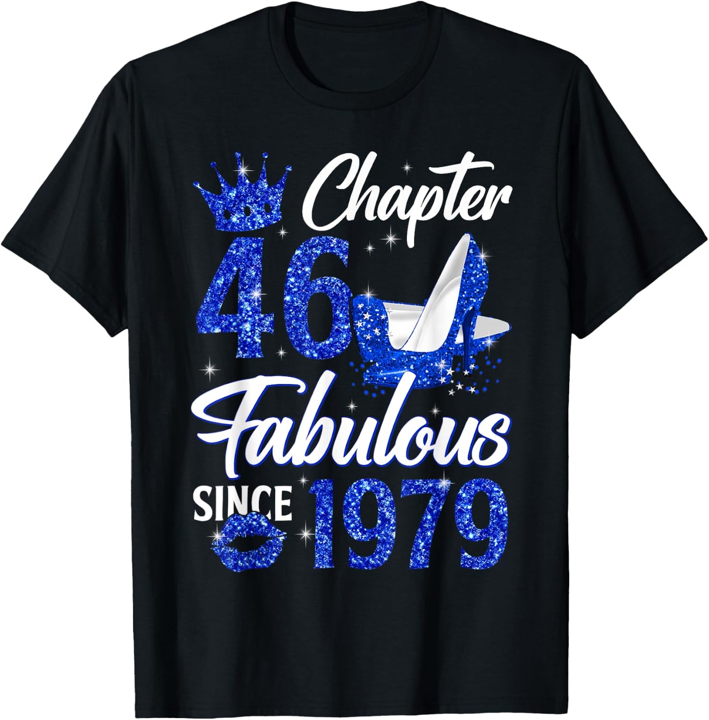 Chapter 46 Fabulous Since 1979 46th Leopard Birthday Queen T-Shirt - T-Shirt | Black
