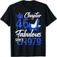Chapter 46 Fabulous Since 1979 46th Leopard Birthday Queen T-Shirt - T-Shirt | Black