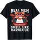 Funny Real Men Smell Like Barbecue Pig Fathers Day Grilling T-Shirt - T-Shirt | Black