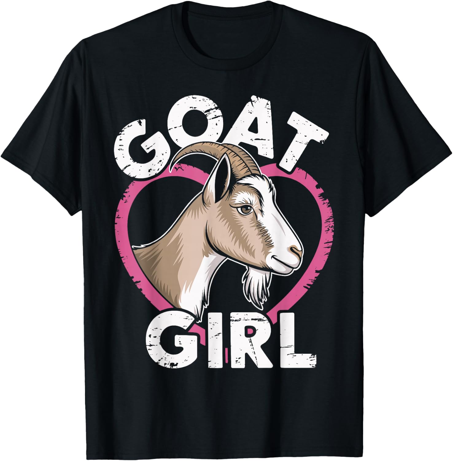 Goat Girl Funny Goat T-Shirt - T-Shirt | Black
