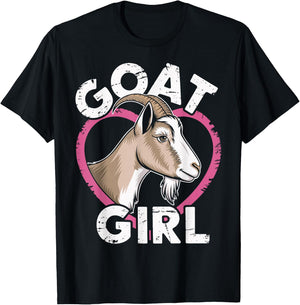 Goat Girl Funny Goat T-Shirt - T-Shirt | Black