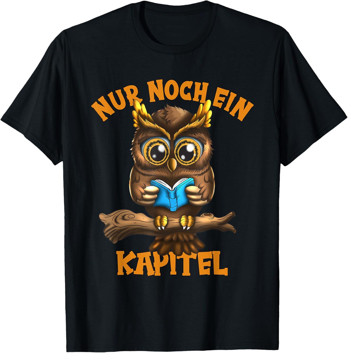 Nur noch ein Kapitel Owl Reading Owls Fan Kids Animal Lovers , black, s T-Shirt - T-Shirt | Black