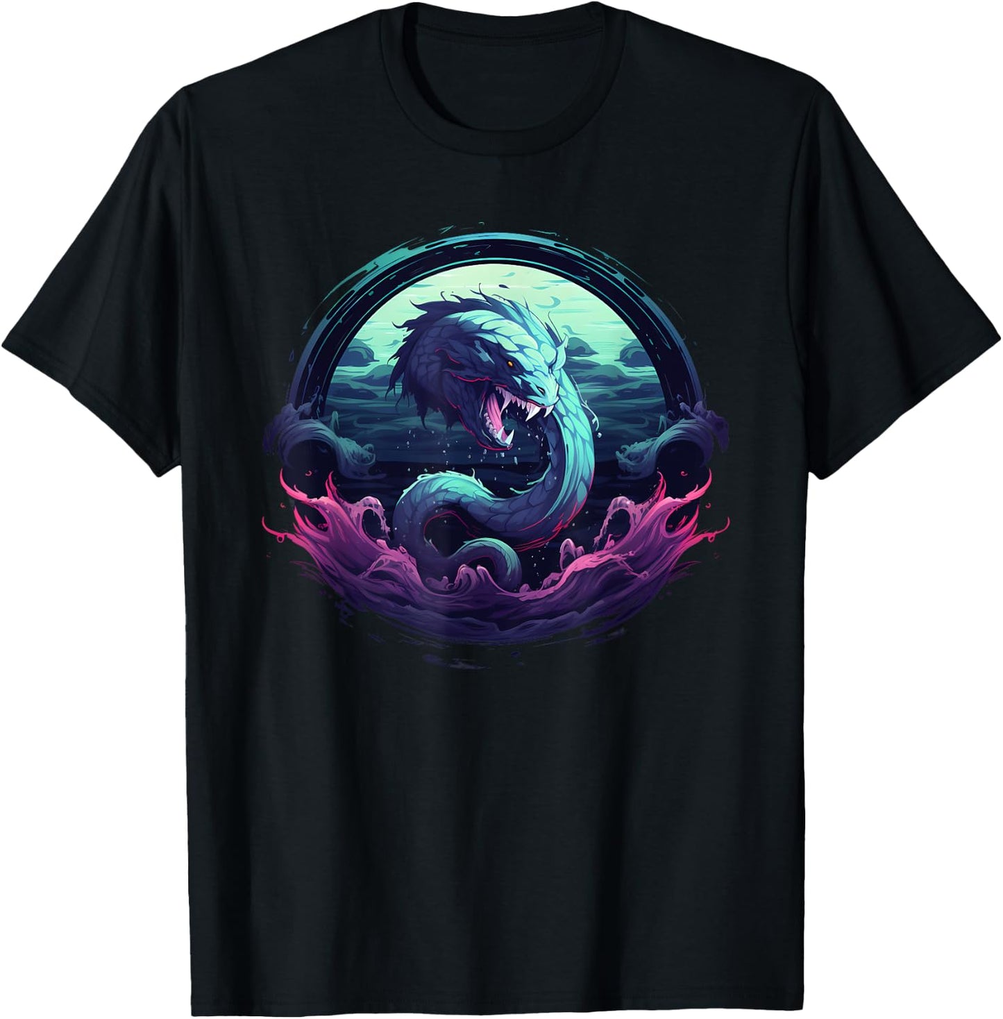 Leviathan Sea Monster Creature Cryptid Animal Ocean Graphic T-Shirt - T-Shirt | Black