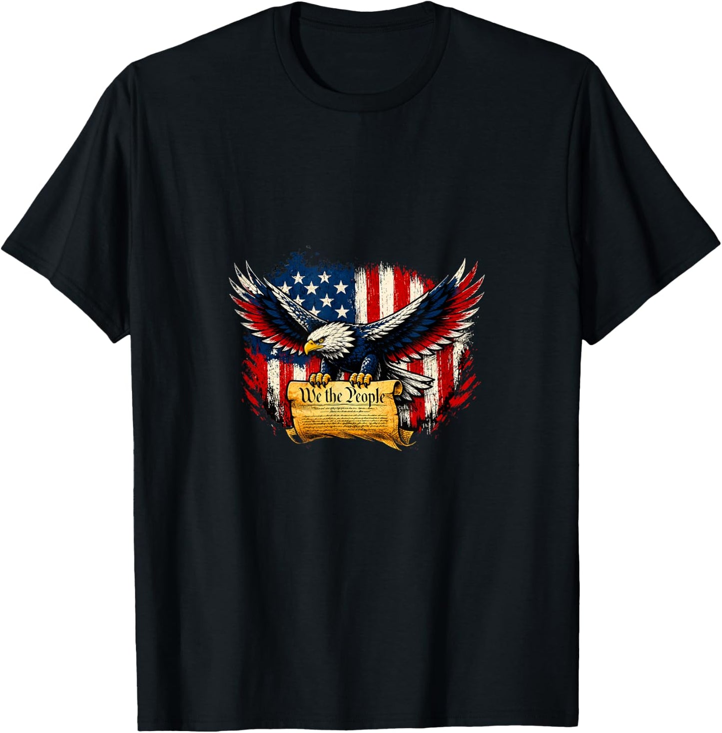 America 250 Eagle red White Blue with Scroll T-Shirt - T-Shirt | Black