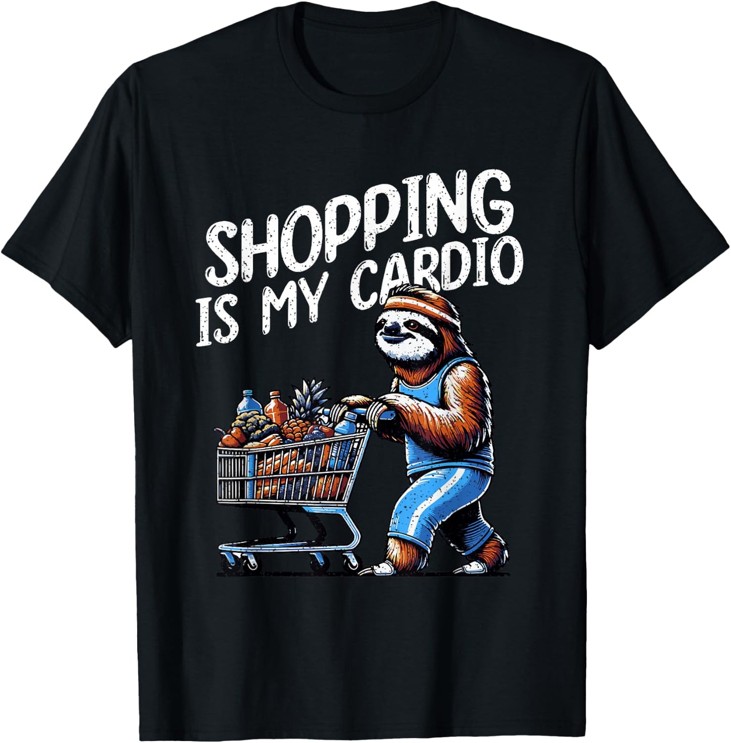 Shopping Is My Cardio Professional Shopper Grocery Delivery T-Shirt - T-Shirt | Black