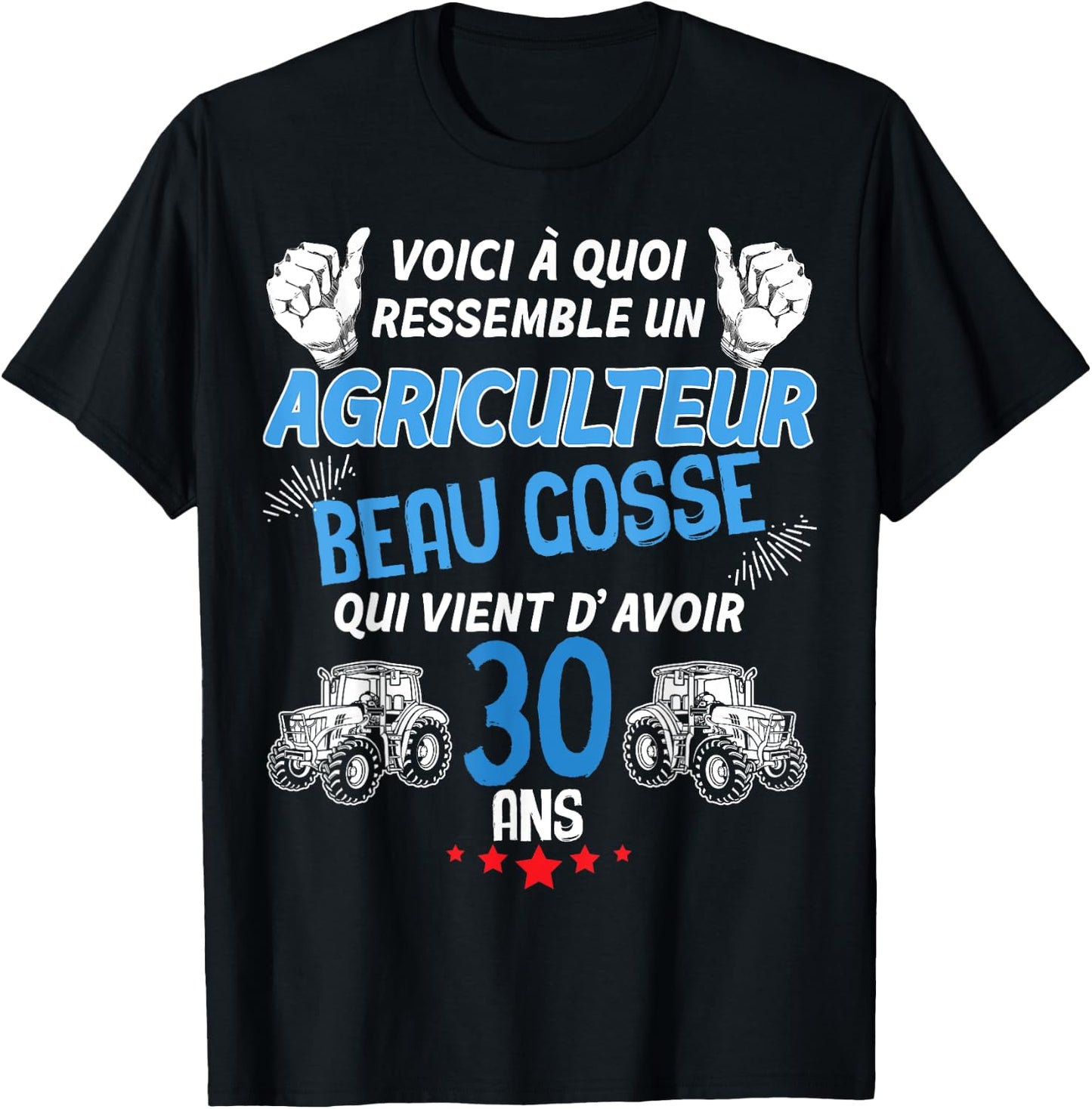 Man 30 Years Birthday My Farmer Beau Gosse , Black, S T-Shirt - T-Shirt | Black