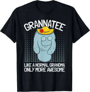 Grandma Manatee I Grandmother Manatee I Granny Manatee T-Shirt - T-Shirt | Black