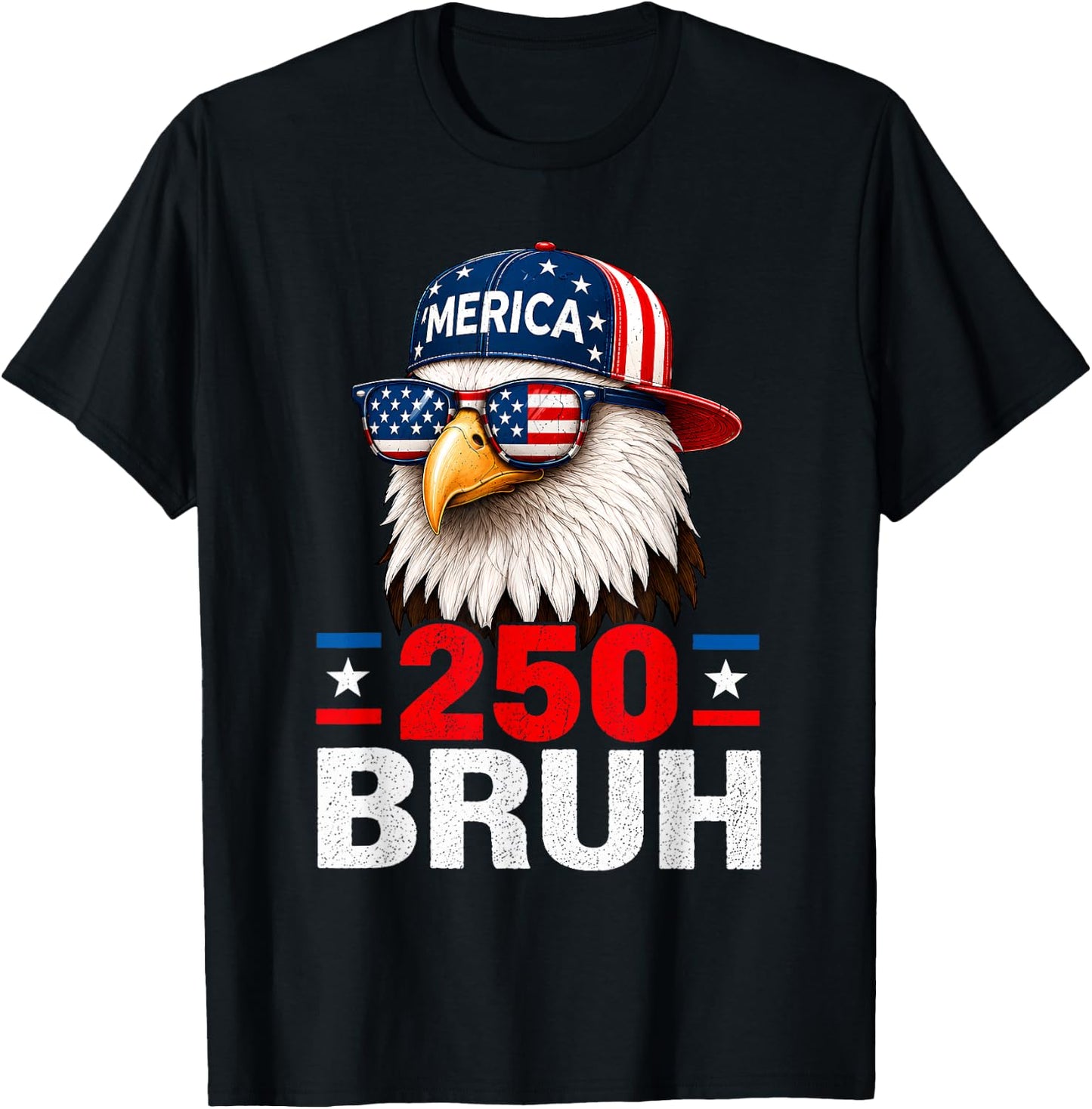 Bruh 250 Anniversary USA Boys Kids 250 Years 4th of July T-Shirt - T-Shirt | Black