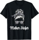 Messy Bun Mother Heifer Farmer Cow Mom Farming Cows Women T-Shirt - T-Shirt | Black
