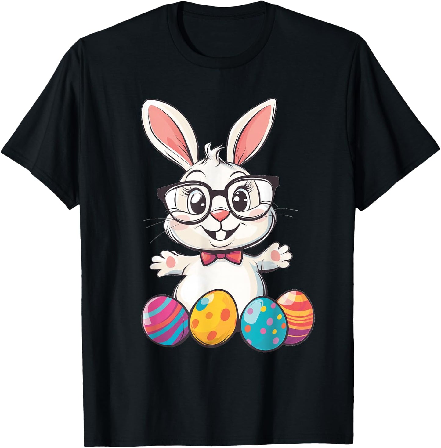 Easter Bunny Rabbit Graphic T-Shirt - T-Shirt | Black