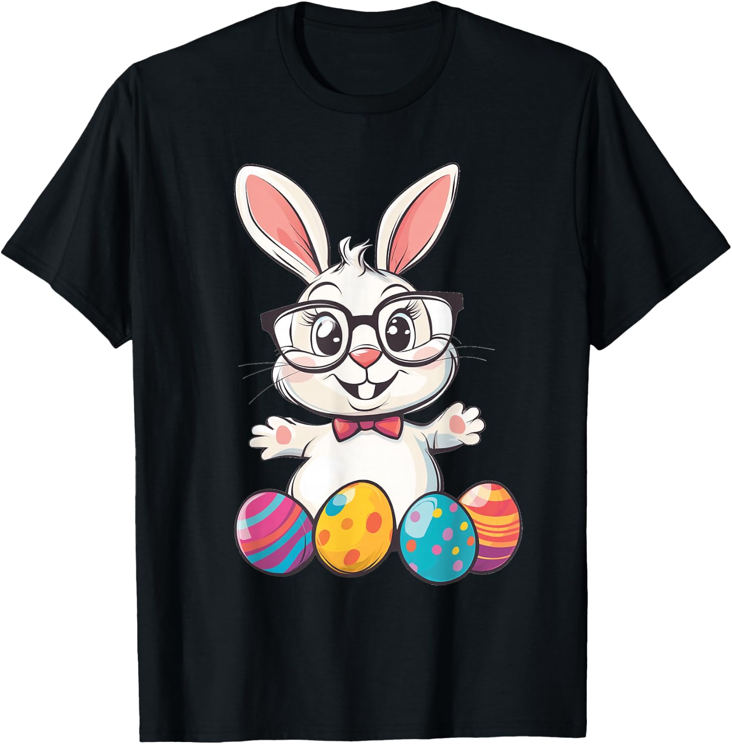 Easter Bunny Rabbit Graphic T-Shirt - T-Shirt | Black