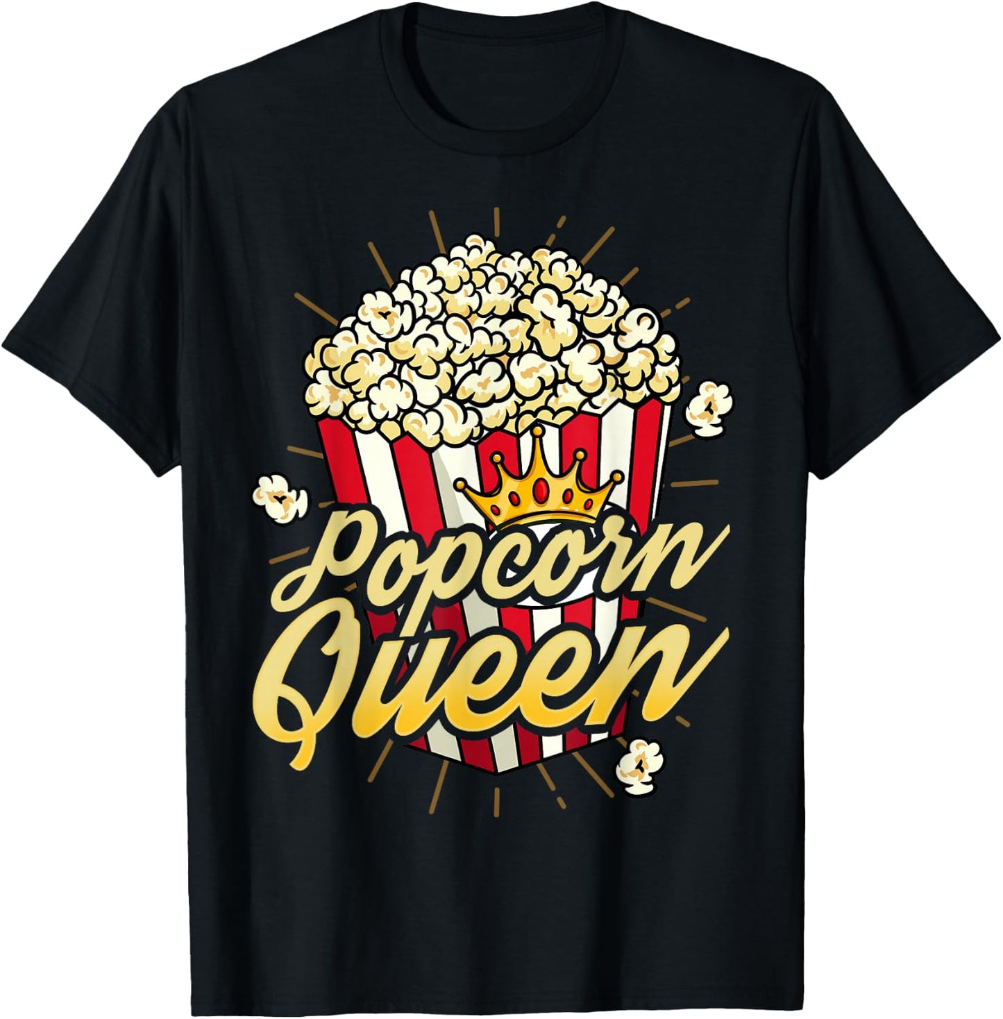 Funny Popcorn Lover Gift Movie Night Cinema Lover Small T-Shirt - T-Shirt | Black