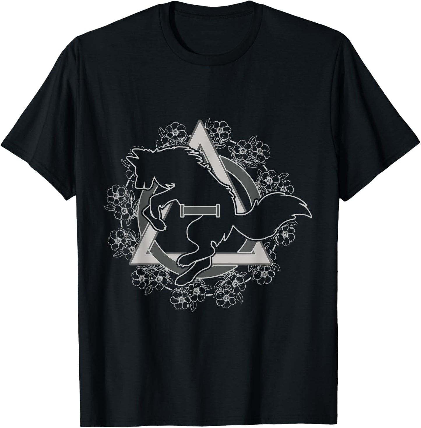 Therian Theta Delta Wolf Hound Fox Dog Otherkin Furry T-Shirt - T-Shirt | Black