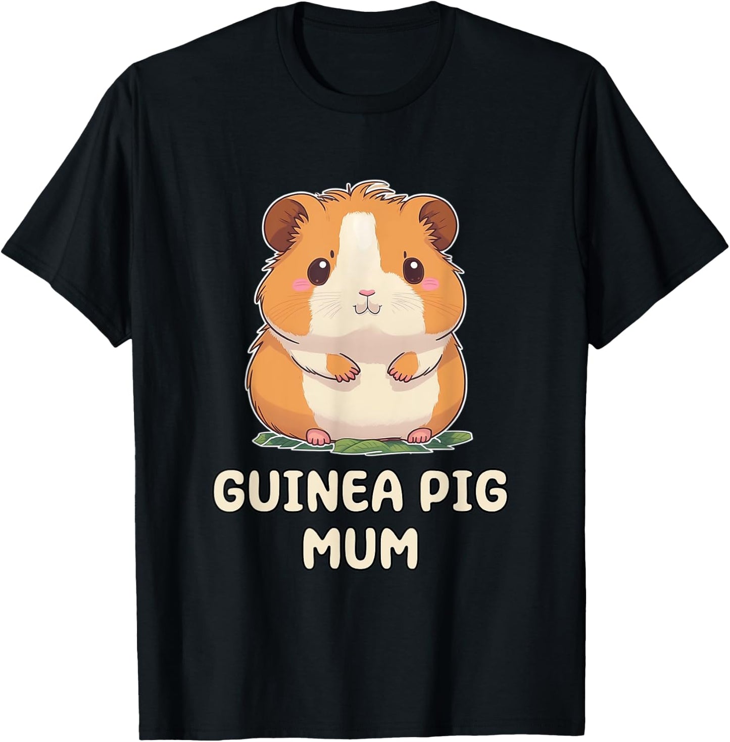 Funny, Cute Guinea Pig Mum Mom Mother Parent T-Shirt - T-Shirt | Black