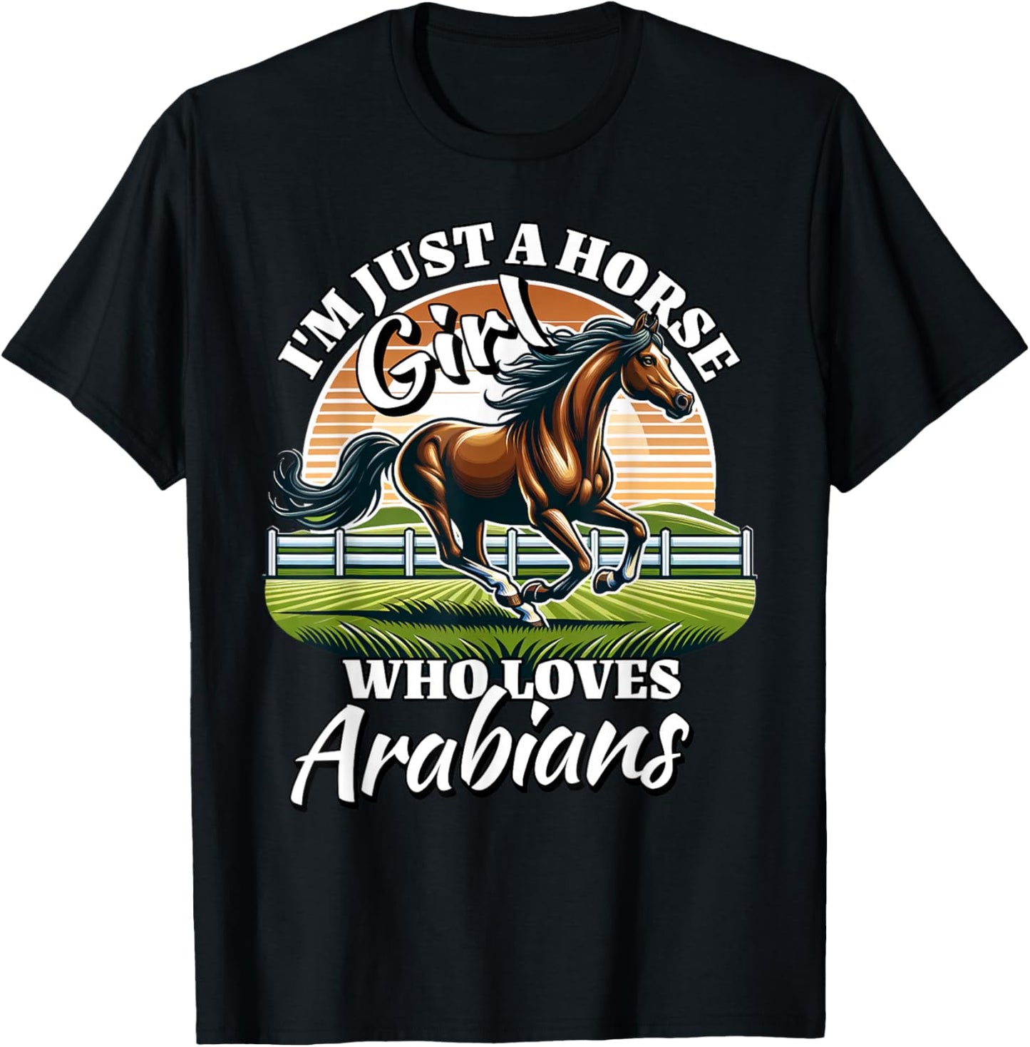 Arabian Girl Horse Arabian T-Shirt - T-Shirt | Black