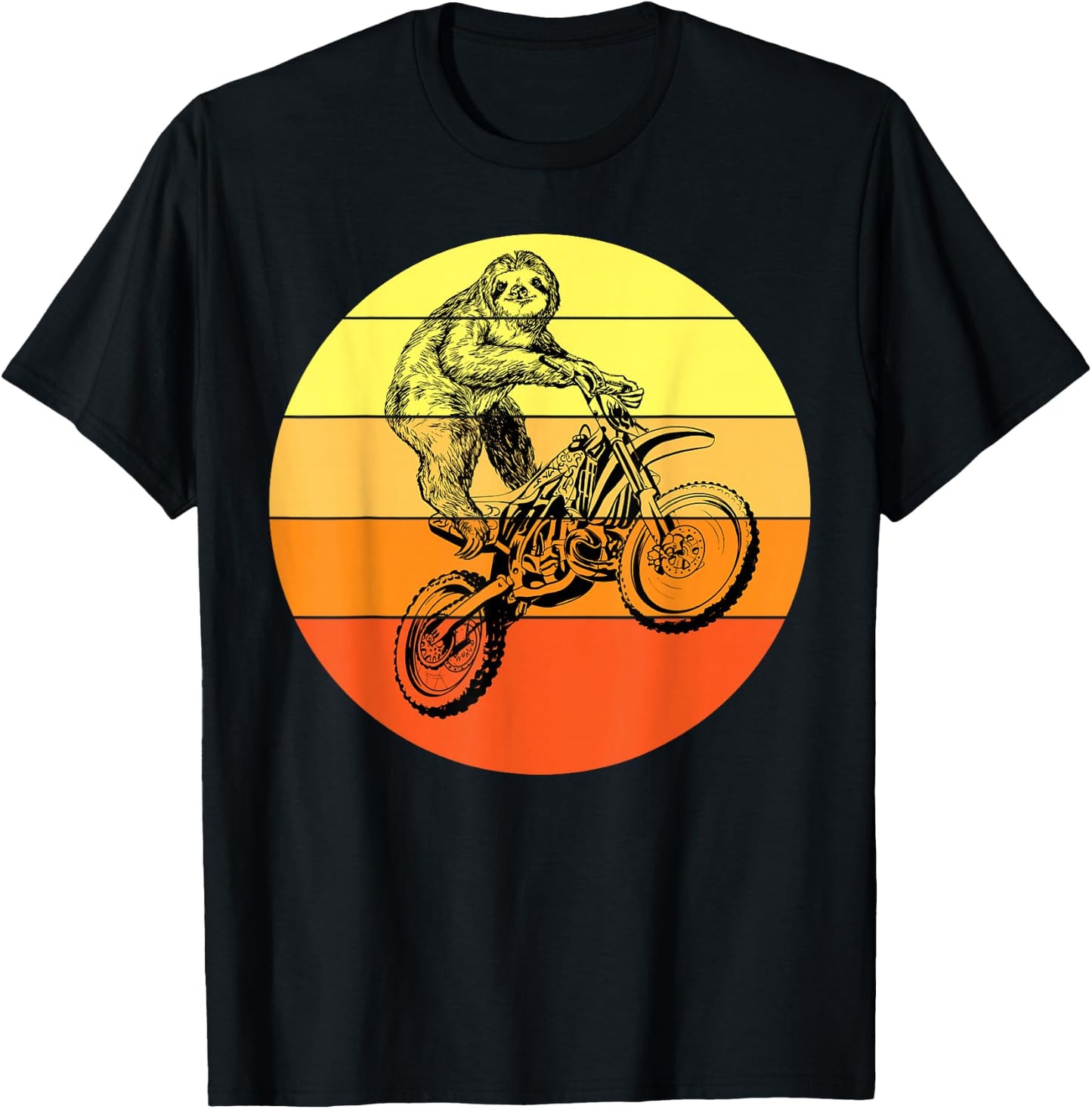 Cool sloth riding Motocross Dirt Bike Enduro Motorcycle T-Shirt - T-Shirt | Black