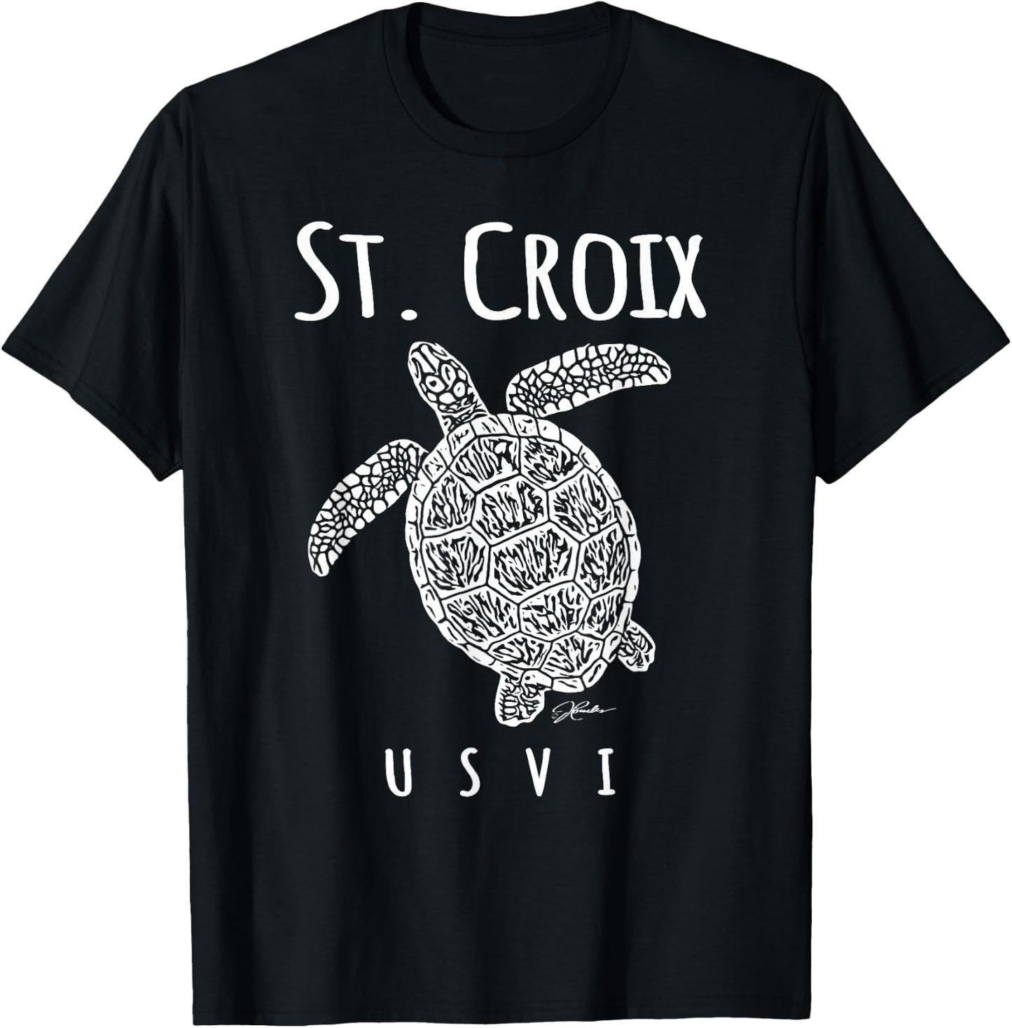 JCombs: St. Croix, USVI, Sea Turtle, Beach T-Shirt - T-Shirt | Black