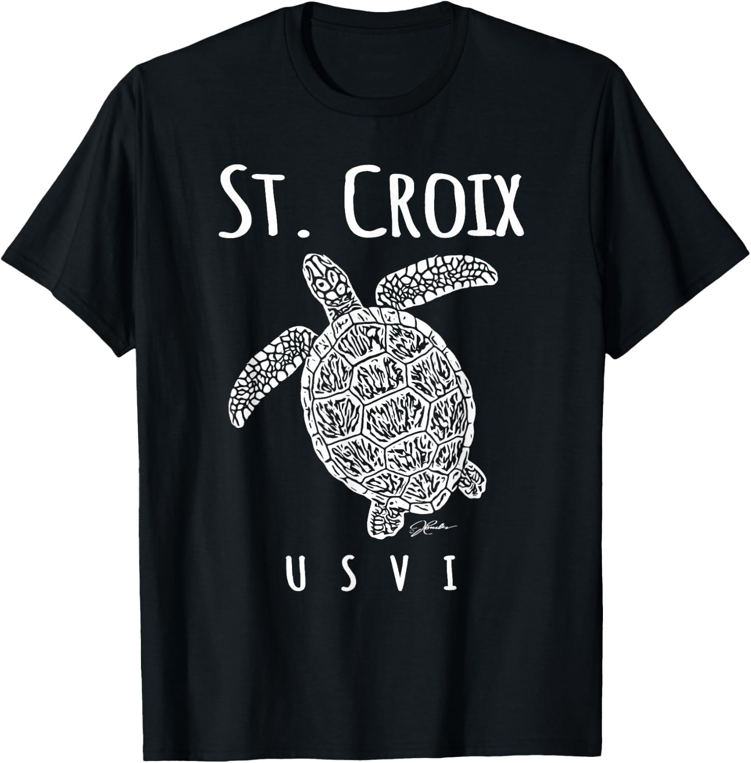 JCombs: St. Croix, USVI, Sea Turtle, Beach T-Shirt - T-Shirt | Black