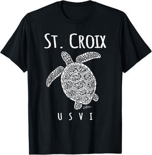 JCombs: St. Croix, USVI, Sea Turtle, Beach T-Shirt - T-Shirt | Black
