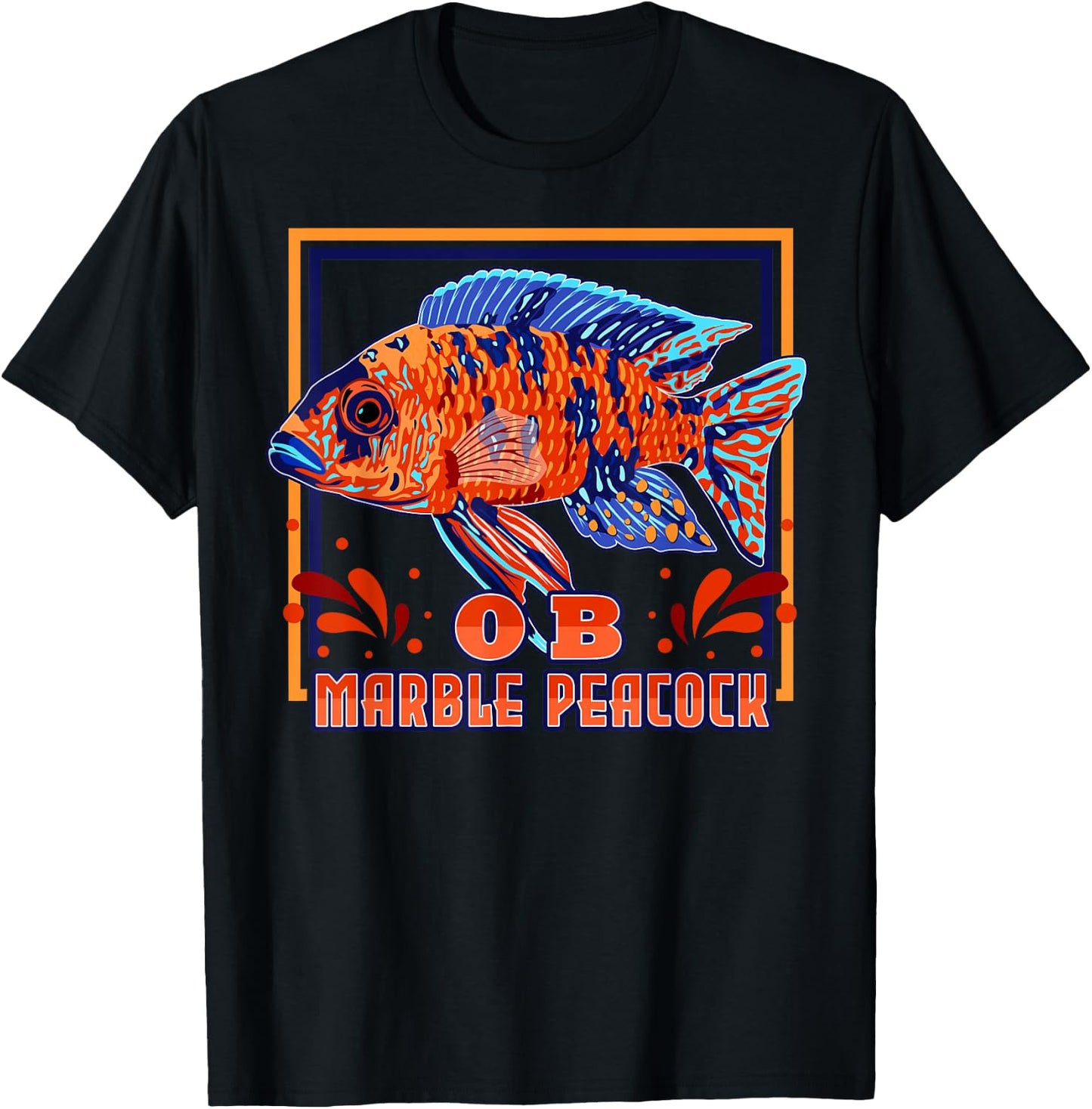 OB Peacock Cichlid Malawi Cichlid Aquarium Fish T-Shirt - T-Shirt | Black