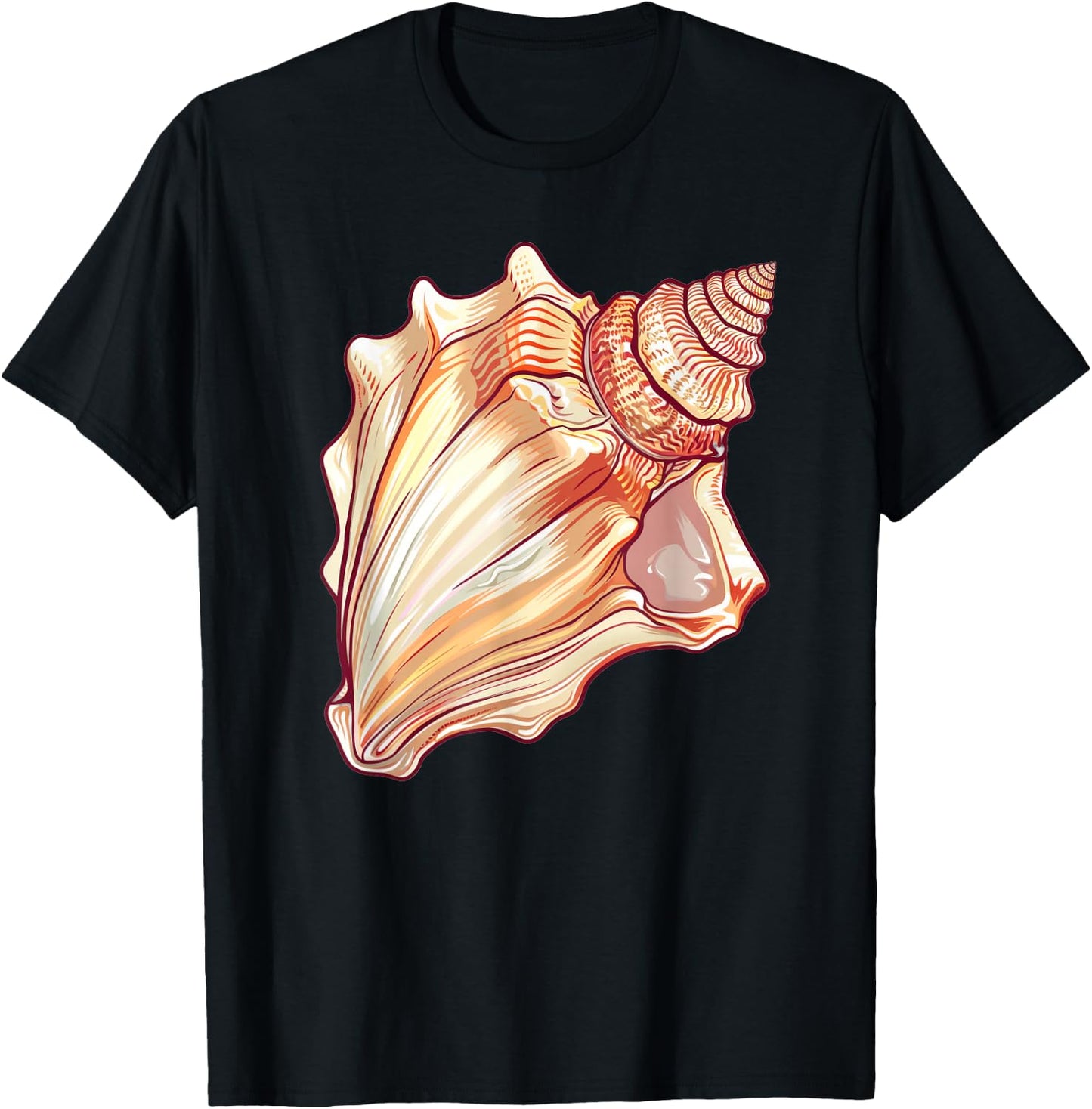 Conch Shell Retro T-Shirt - T-Shirt | Black